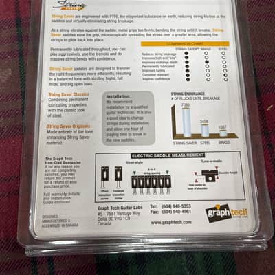 Graph Tech String Saver 3 piece Compensated Tele Saddles - Matte image 2