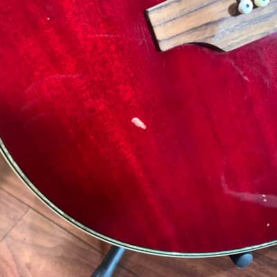 2008 Jay Turser JTAC-43 transparent red acoustic image 6