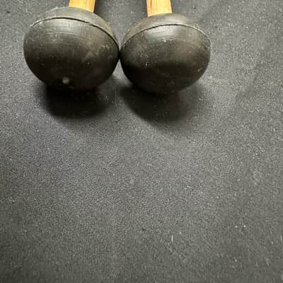 Vintage Mike Balter 1B Oval Black Rubber, Extra Soft Marimba Mallets, Birch - MINT image 5