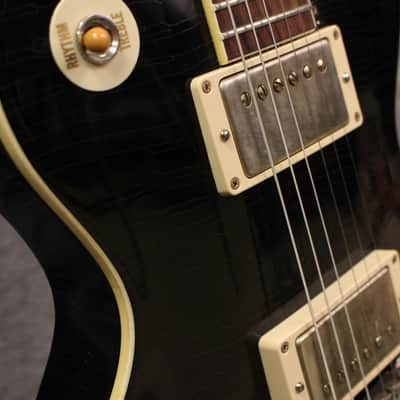 2016 Gibson Custom 60s Standard Historic Les Paul Lightly Aged Electric Guitar Black Over Frost Blue image 2
