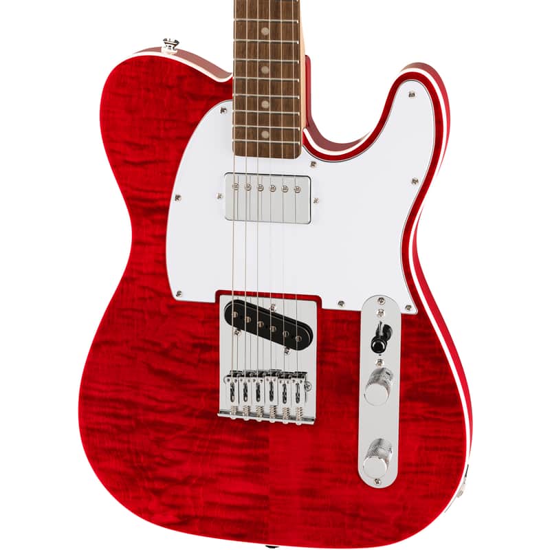 Squier Affinity Series Telecaster FMT SH Electric Guitar - Laurel Fingerboard, Crimson Red Transparent image 1