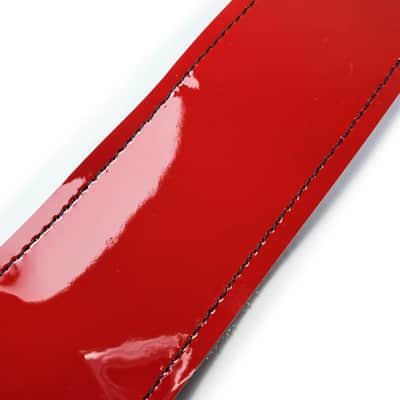 Premium Red Patent Leather Guitar Strap - Shiny Red Leather Guitar Strap - 100% Leather Guitar Strap-Fits Acoustic, Electric or Bass Guitars image 3