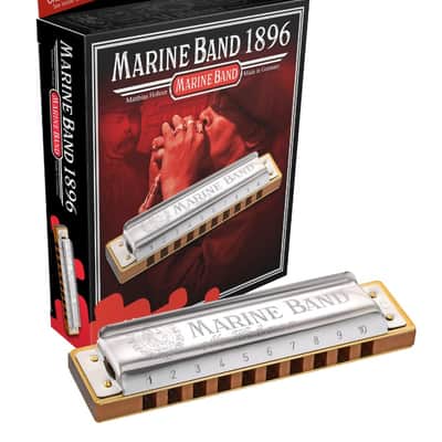 Hohner Marine Band Harmonica 1896BX Diatonic Harmonica Key of "B" with Case image 1