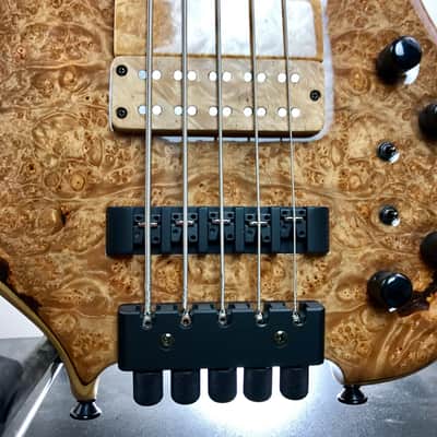Maruszczyk Frog: Headless Custom 5-String Bass Maple Burl Top & Ramp image 6