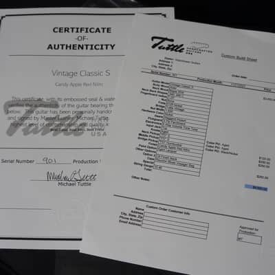 2023 Michael Tuttle Vintage Classic S Guitar in Candy Apple Red Nitro image 16