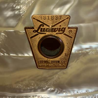 Ludwig Jazz fest 1966 - Pearl white P87 throw off E/C image 15