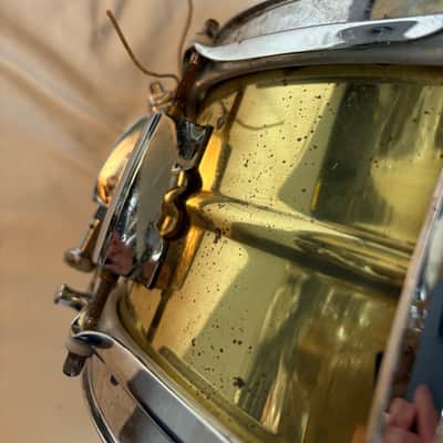 Remo Pearl Custom Alloy SensiTone SNARE Drum Coated Ambassador - Brass Shell - Used image 12