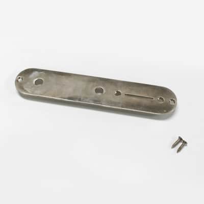 Q-Parts Aged Collection Control Plate For Tele - DISTRESSED NICKEL