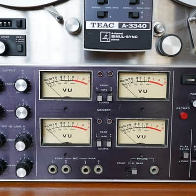 TEAC A-3340S 1/4" 4-Track Reel to Reel Tape Recorder 1970s - Silver image 2
