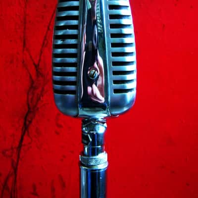 Vintage RARE 1940's Astatic WR20 dual crystal Hi Z microphone Satin Chrome w period Astatic "G" stand T3 D104 77A JT30 # 1 image 8