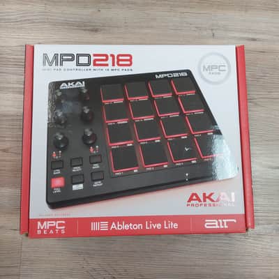 AKAI MPD218 Midi Pad Controller - Black & Red w/ original box, Manual & USB Cable SN# 694318016930 (USED) image 1