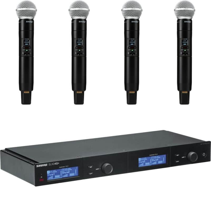 Shure slxd4q+ w/4 slxd2sm58 2025 - black image 1