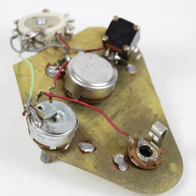 1973 Vintage Gibson L6-S Control Plate Assembly (Original Rotary Switch, Allen-Bradley Pot &Resistor, Pot, Jack, Plate) 1970s Early Norlin Era image 4