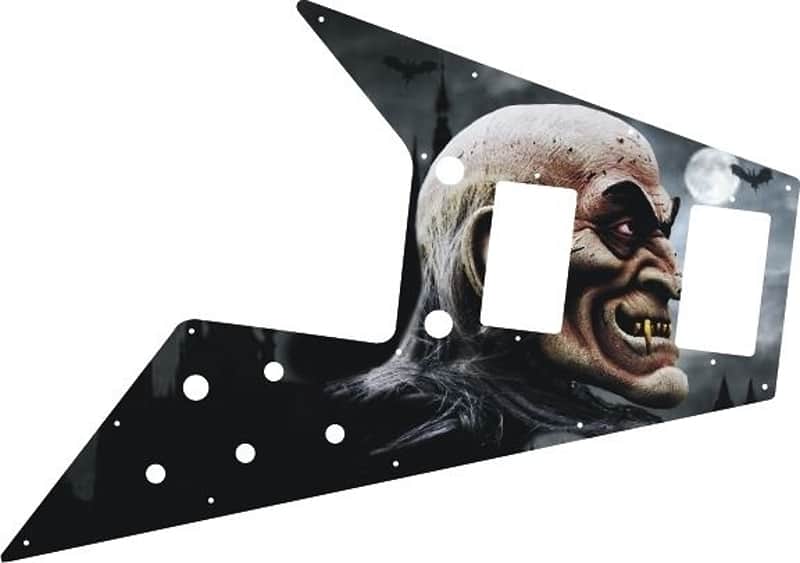 Pickguard Pick Guard Scratchplate Graphical Gibson Flying V Guitar Dracula image 1