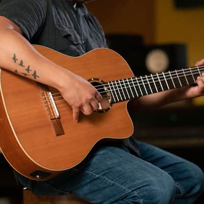 Ortega RCE131 Family Series Pro Solid Cedar Top Mahogany Neck Cutaway Nylon 6-String Classical Acoustic-Electric Guitar w/Gig Bag image 18