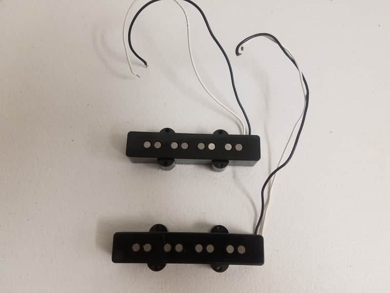 Fender 048612 / 048613 Fender Jazz J Bass Standard Pickup Set Passive Black Wound Alnico image 1