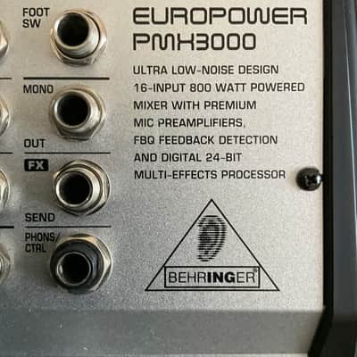 Behringer Europower PMP3000 1200-Watt 16-Channel Powered Mixer with Multi-Effects Processor 2000s - Dark Gray image 2