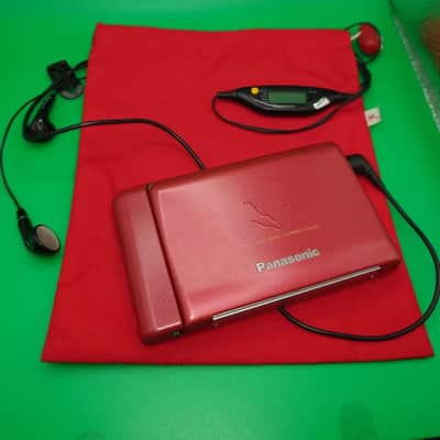 Very Rare Red Panasonic cassette player RQ-S60 Complete Battery Adapter & Remote image 10