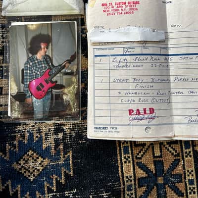 ESP 48th St Custom Shop Rare Reverse Headstock  Original Paperwork Super Strat 1986/1987 - Red image 2