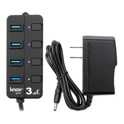 Knox Gear 4 Port 3.0 USB Hub with Individual Switches and LED Lights image 8