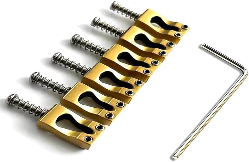 Brass Guitar Tremolo Bridge Saddles 10.8mm Electric Guitar Brass Saddles for Strat Tele Telecaster 6 String Guitar Replacement Parts image 1