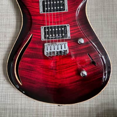 Brubaker K-4 NC (Nashville Custom) semi-hollow 2002 RED/BLACK Tiger Maple Semi Hollow w/ Hard Case image 3
