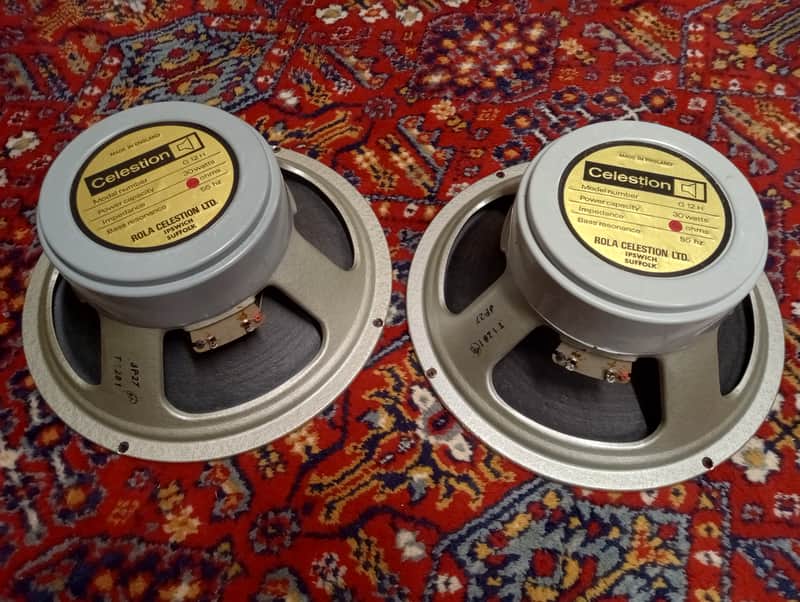 1973 Celestion G12H-30 Greyback Speakers T1281 55hz Pulsonic Cones 30 Watt RARE PAIR image 1