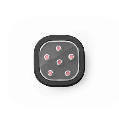 Set of 6 Martin Luxe Liquidmetal Guitar Bridge Pins, Chrome/Red Dot Liquid Metal image 3
