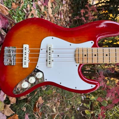 1978 Fender Jazz Bass - Cherry Burst - Dots & Binding - OHSC image 1