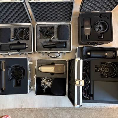Lot of 6x Chinese Recording Mics - 2x ribbon + 3x large condensers + 1x tube image 1