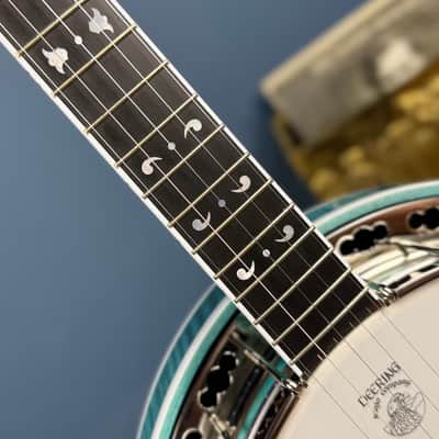Custom Deering Maple Blossom Caribbean Blue Fade 5-String Banjo image 13