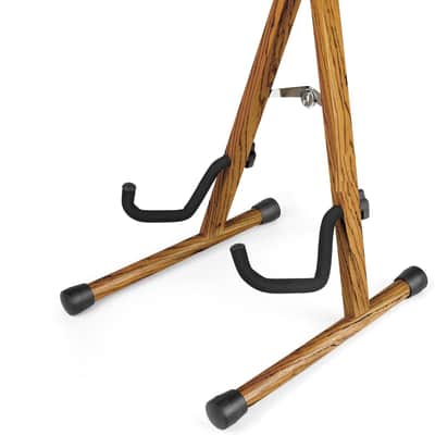 Electric Guitar Stand, Bass Guitar Stand, A Frame Wooden Floor Stand for Bass, Electric Guitar with Soft foam and Non-slip Base Rubber, Electric Guitar Bass Stand for Studio, Living Room image 1