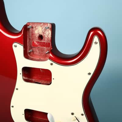 2003 Squier Stratocaster Loaded HH Humbucker Configuration Guitar Red Body image 5