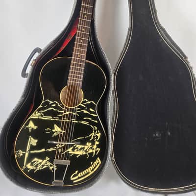 Framus 5/3 1950s 60s - Camping Stencil Black Vintage Acoustic 00 Parlor Guitar image 25