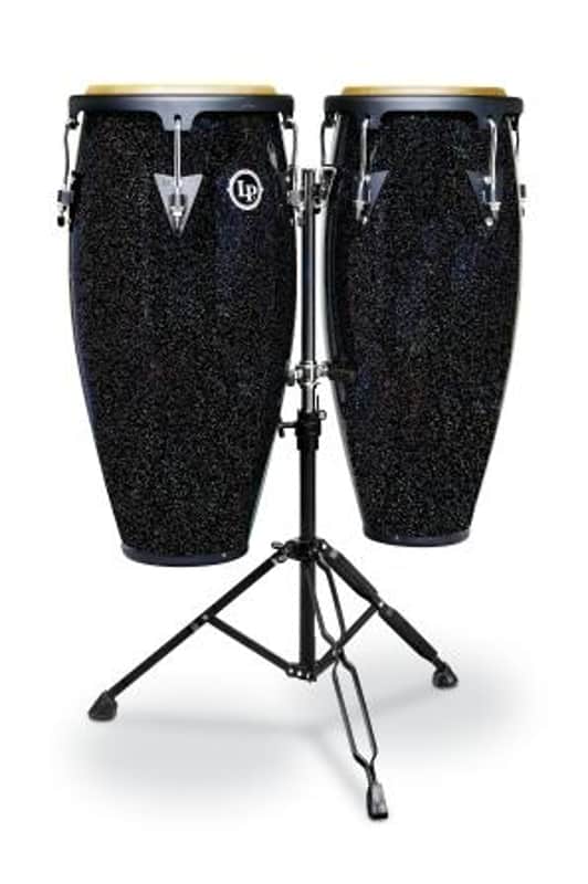 LP Aspire Santana Black Magic Conga Set (10" and 11") with Double Stand image 1