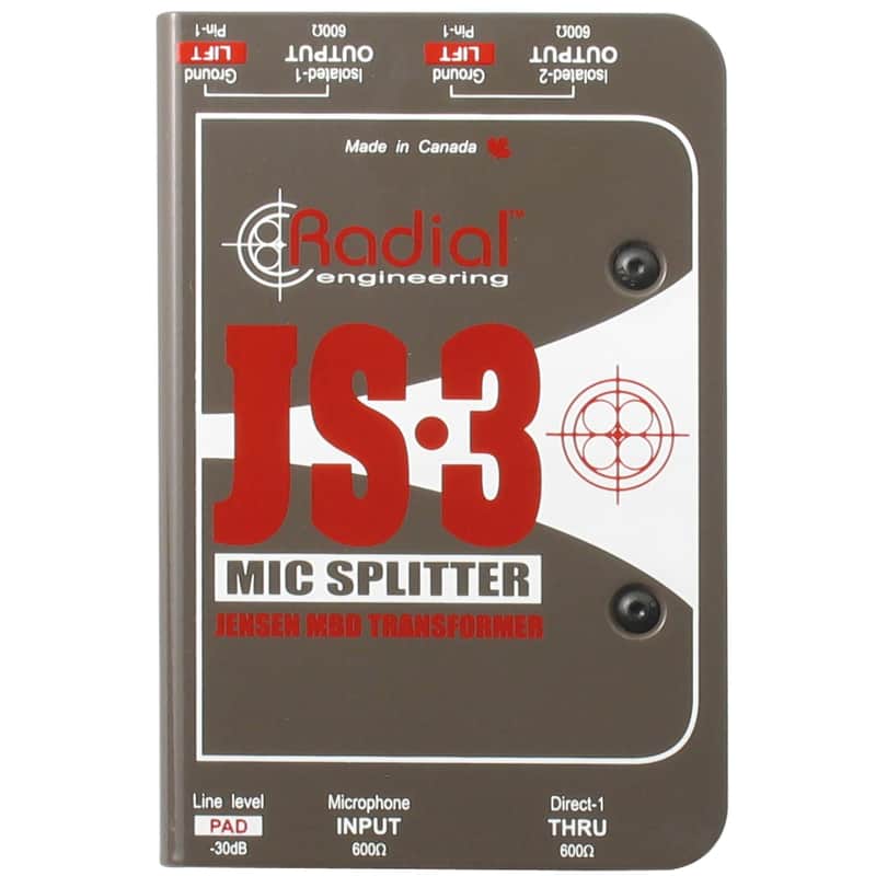 Radial Js3 Passive Microphone Splitter Direct Box image 1