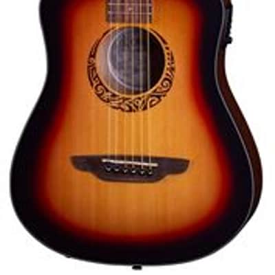 Luna Safari Tribal Travel Guitar A/E Left Hand with Gigbag image 1