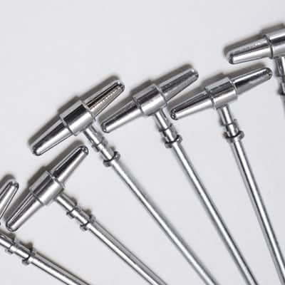 Six Camco Tension (Tuning) Rods for Tuxedo Bass Drum with Original Chubby Washers - 1960s / INSPECTED & TESTED image 7