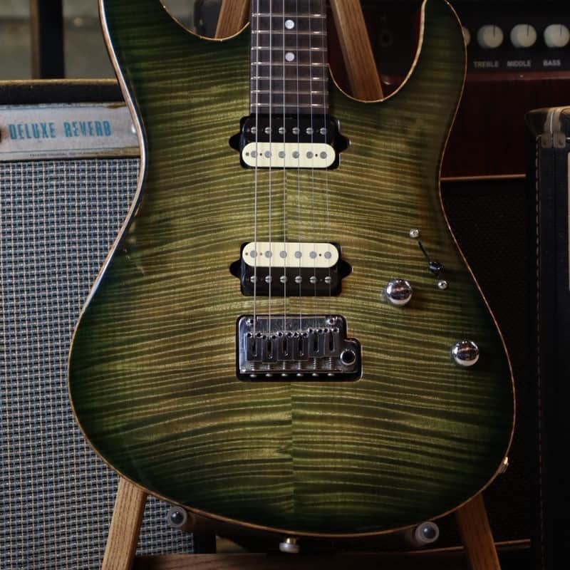 2015 Suhr Custom Moden Faded Trans Green Burst