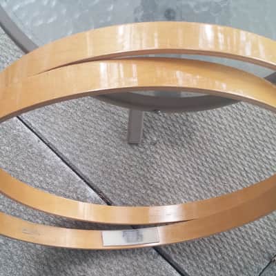 20" VINTAGE Natural Lacquer Wood Maple Bass Drum Hoops 10 PLY MATCHED PAIR image 7