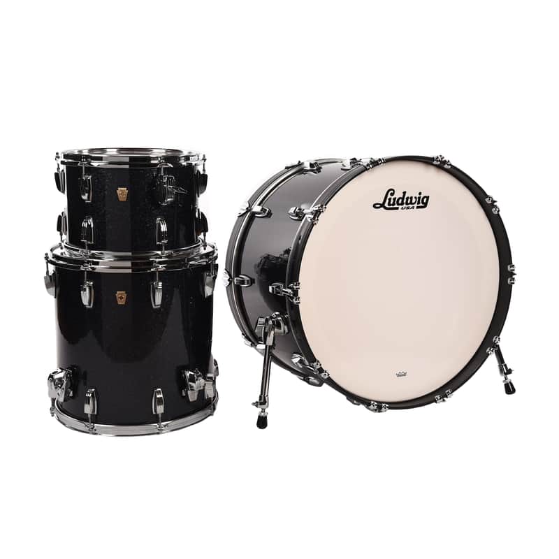 Ludwig Classic Maple 13/16/24 3pc. Drum Kit Hybrid Black Sparkle image 1