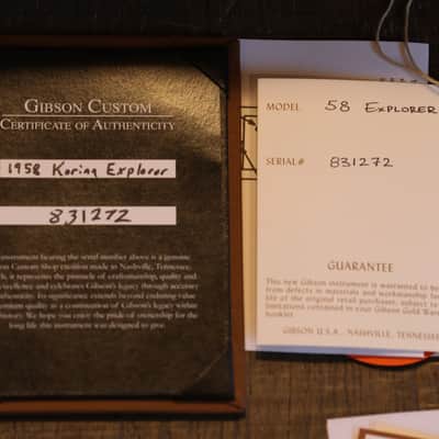 Minty! 2023 Gibson Custom Shop 1958 Explorer Korina + COA OHSC image 12