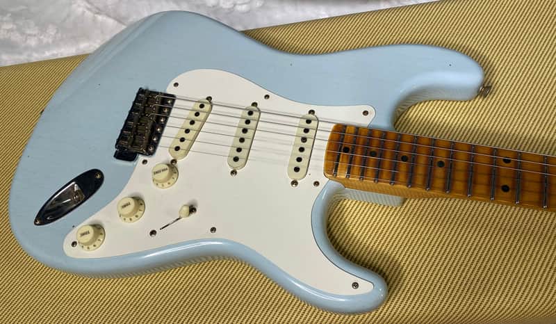Fender Custom Shop 1957 Stratocaster Journeyman Relic - Aged Sonic Blue - 7.8lbs - Authorized Dealer - OPEN BOX - SAVE BIG! G06385 image 1