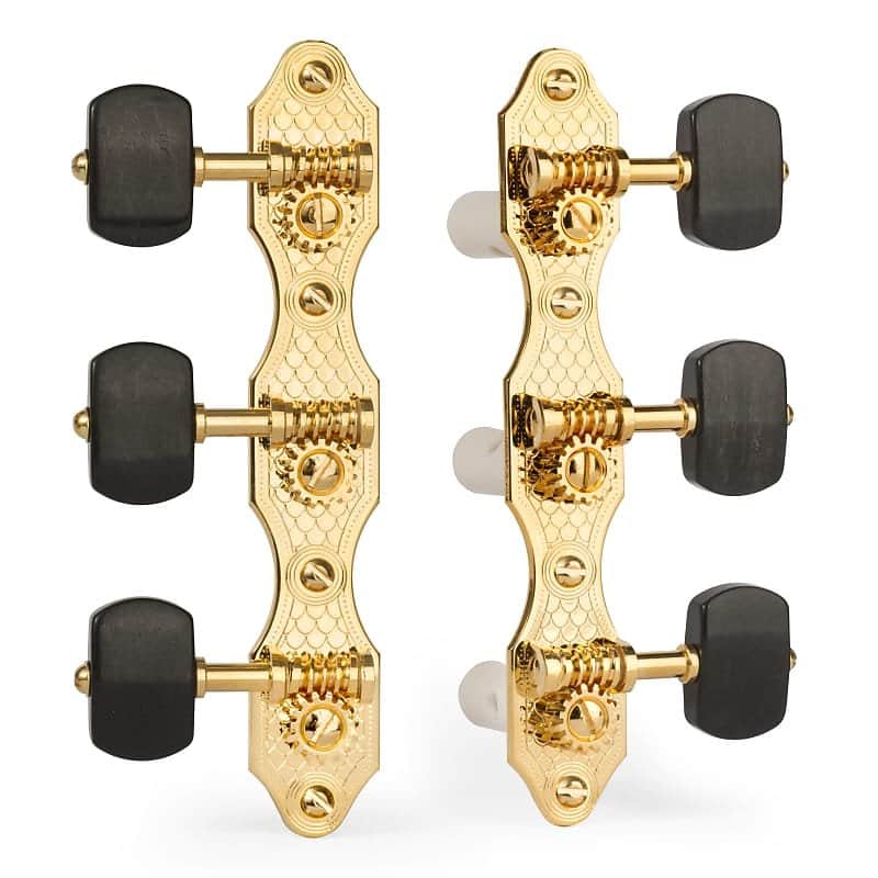 Golden Age Classical Guitar Tuners, Gold with ebony knobs image 1