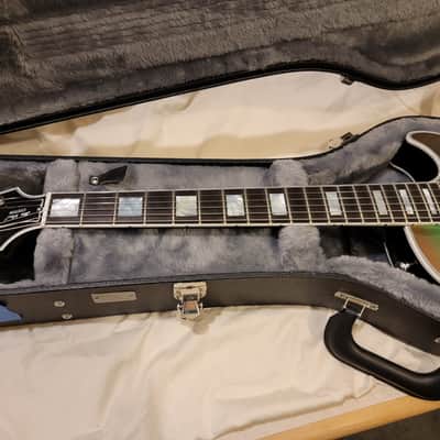 Gibson Les Paul Custom 4 of 5 2021 Vintage Holiday Green / Red Metal Flake image 3