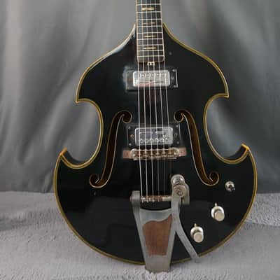 Firstman Liverpool Violin Guitar - Black - Hollow Body Japan image 2