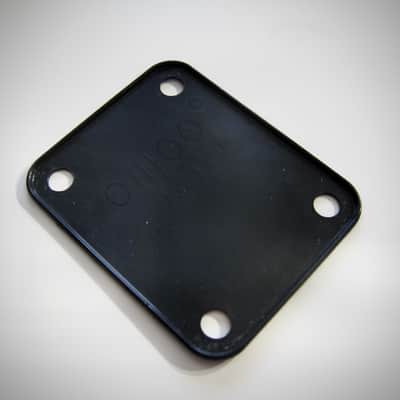 Fender Neck Plate Gasket Black Plastic Four Bolt Authentic Vintage Part Circa 1974-1981 Black Plastic image 1