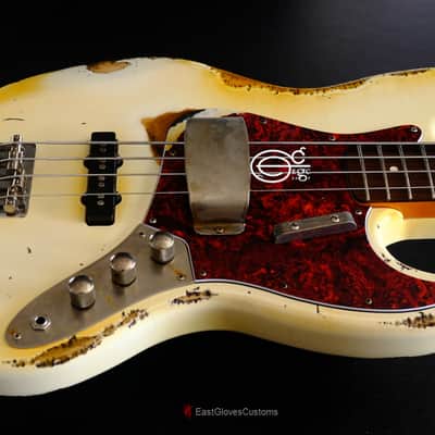 Fender Standard Jazz Bass 60th Anniversary Vintage White Aged Relic image 7