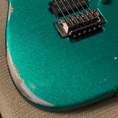 Tom Anderson Guitarworks Angel Player Big Sparkle Teal Guitar image 4