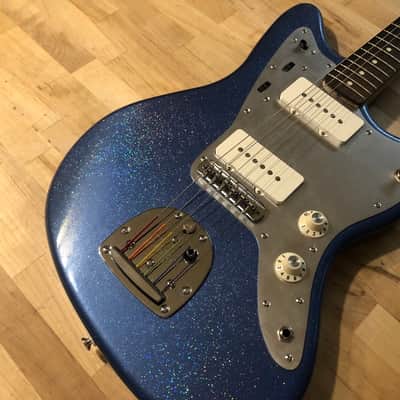 Jazzmaster Guitar 60s Style Handmade Lightweight P90 Custom Lake Placid Blue Rainbow Flake Nitro image 6